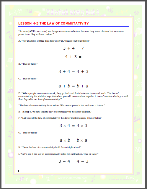 Math Lesson Book 4