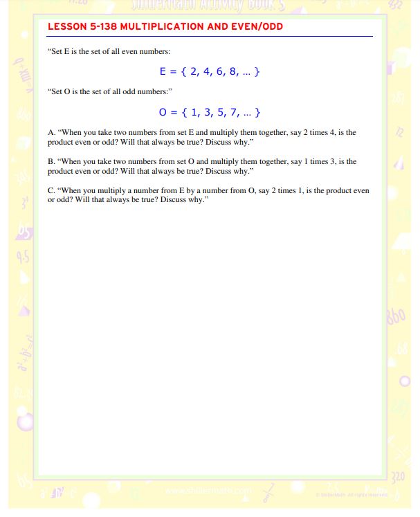 Math Lesson Book 5