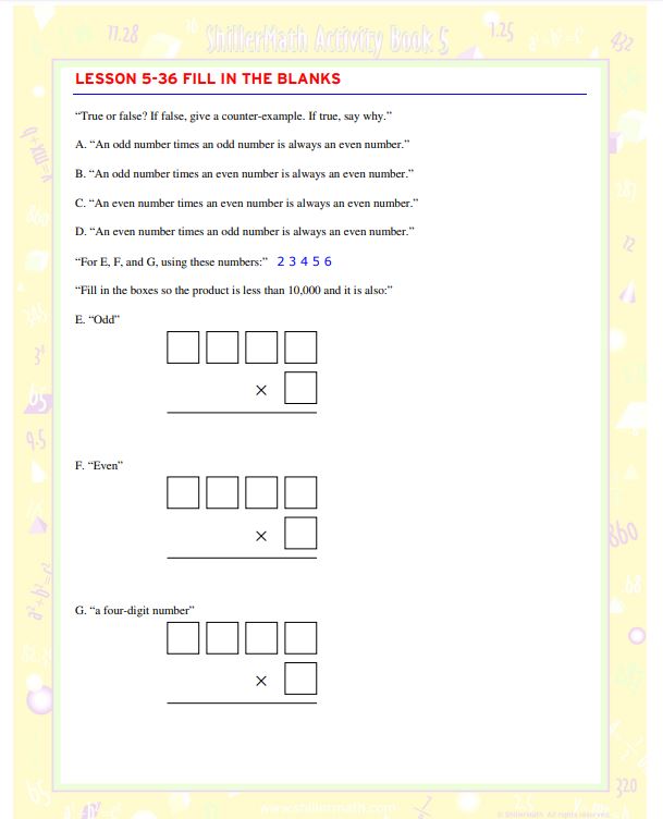 Math Lesson Book 5