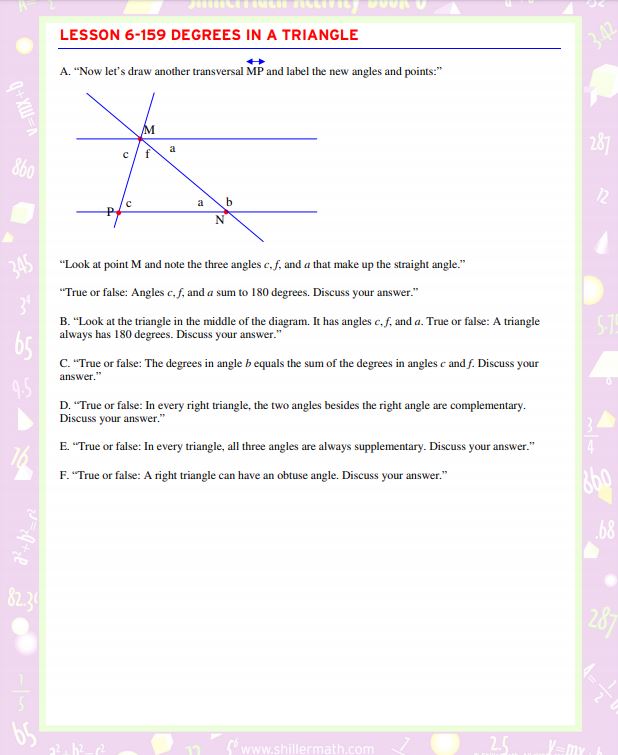 Math Lesson Book 6