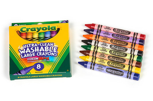 Eight Large Washable Crayons