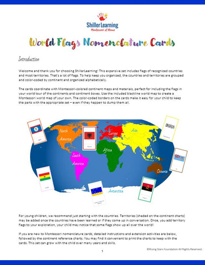 World Flags Nomenclature Cards